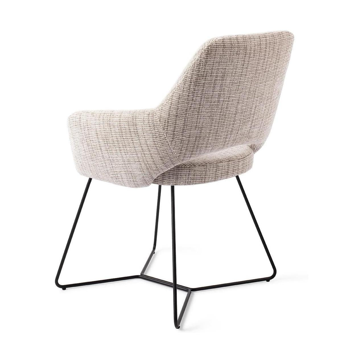 Jesper Home Yanai eetkamerstoel Caramel Grid beehive black