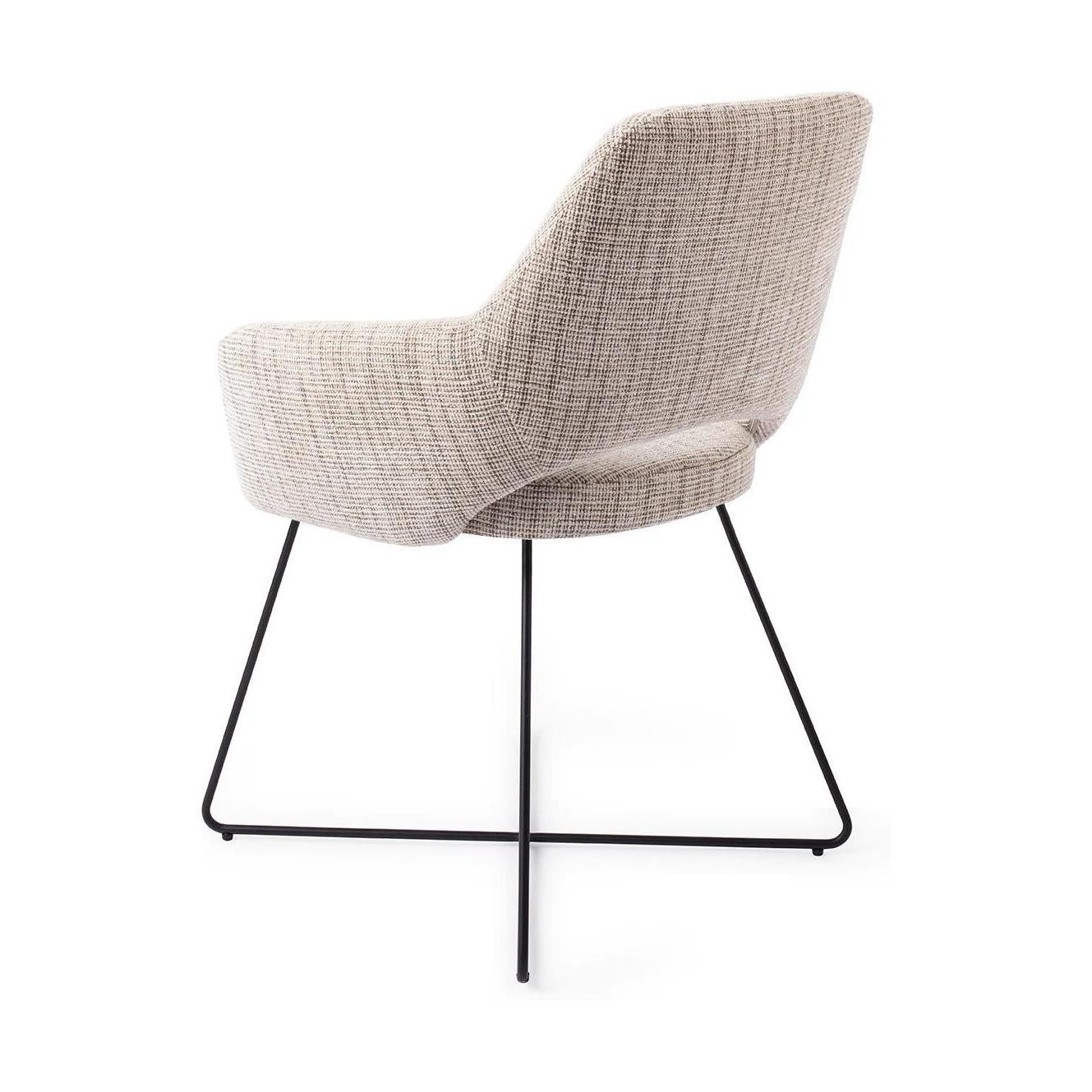 Jesper Home Yanai eetkamerstoel Caramel Grid cross black