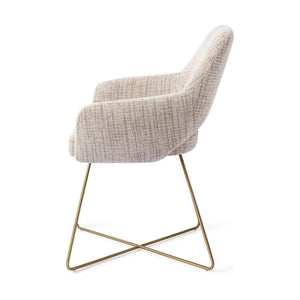 Jesper Home Yanai eetkamerstoel Caramel Grid cross gold