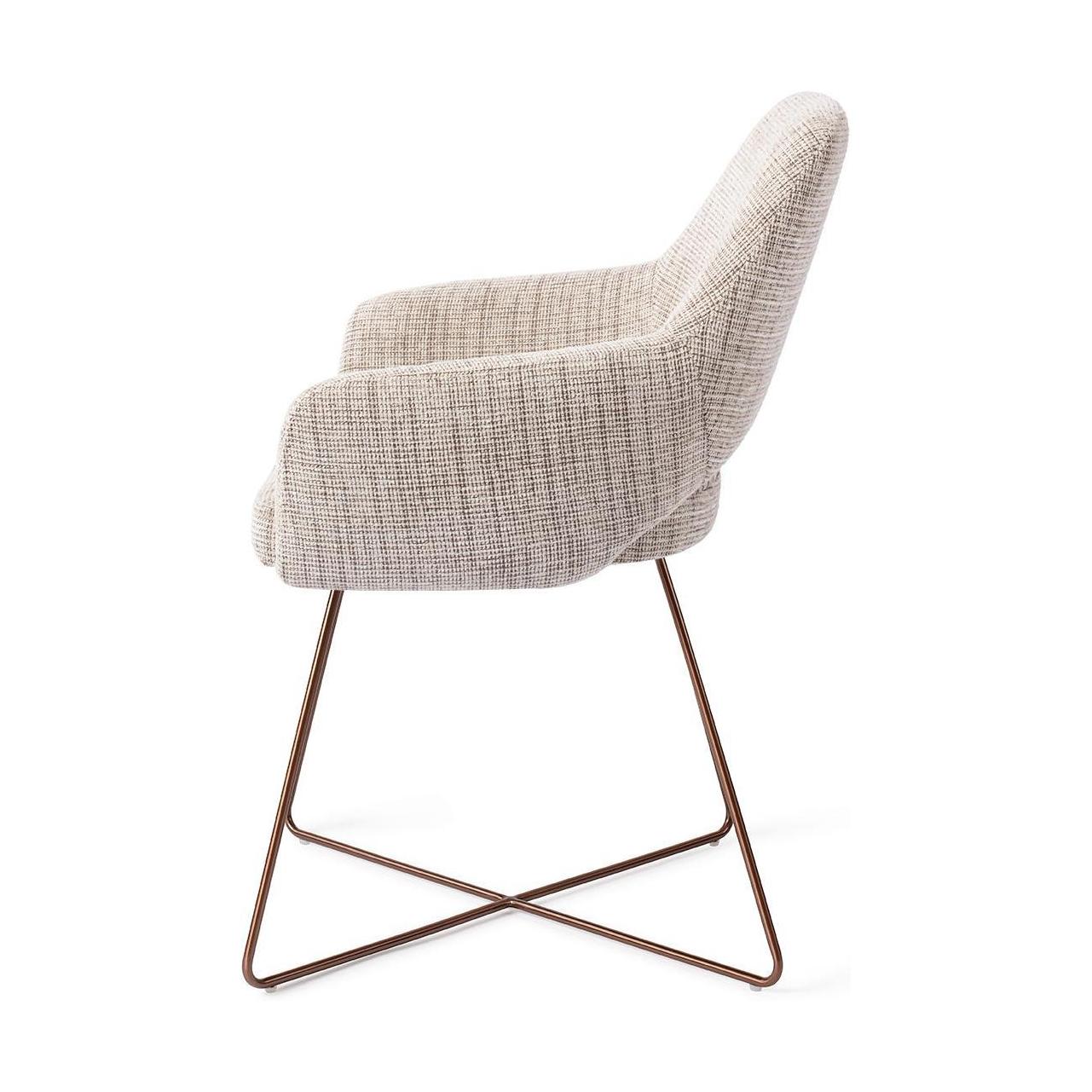 Jesper Home Yanai eetkamerstoel Caramel Grid cross rose