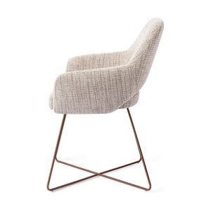 Jesper Home Yanai eetkamerstoel Caramel Grid cross rose