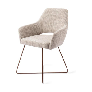Jesper Home Yanai eetkamerstoel Caramel Grid cross rose