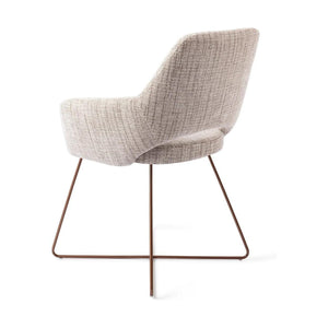 Jesper Home Yanai eetkamerstoel Caramel Grid cross rose