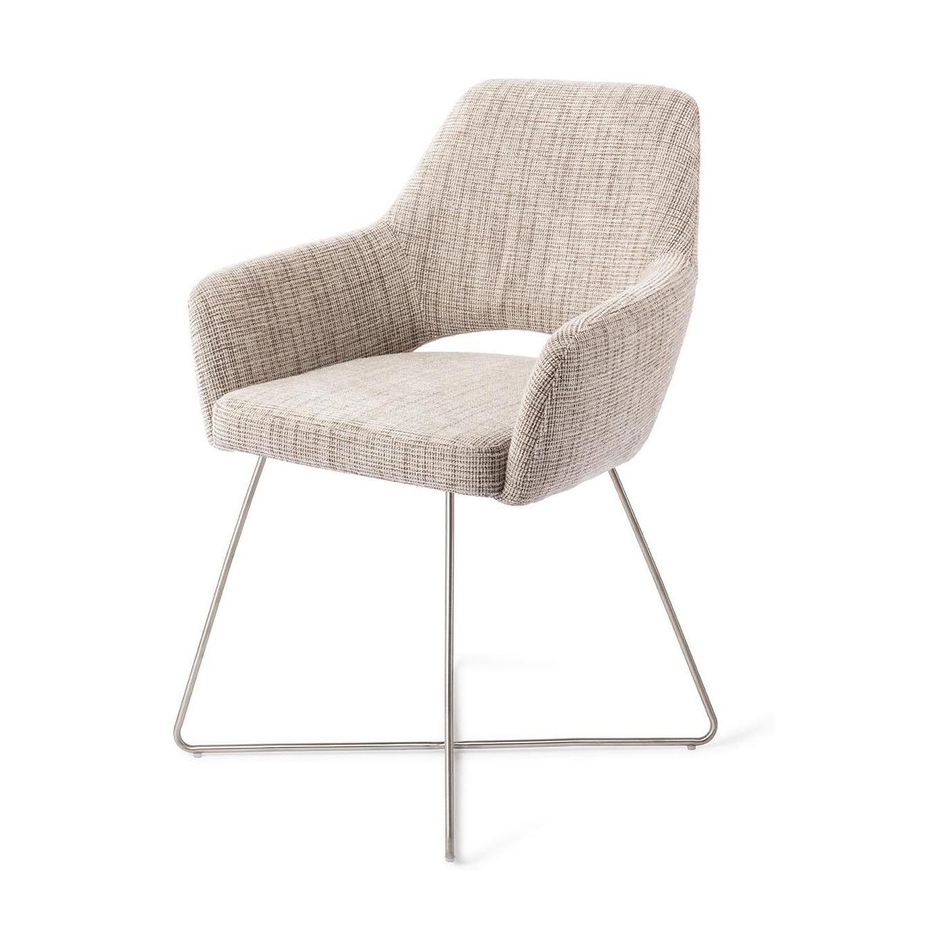 Jesper Home Yanai eetkamerstoel Caramel Grid cross steel