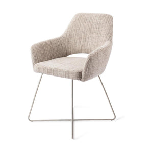 Jesper Home Yanai eetkamerstoel Caramel Grid cross steel