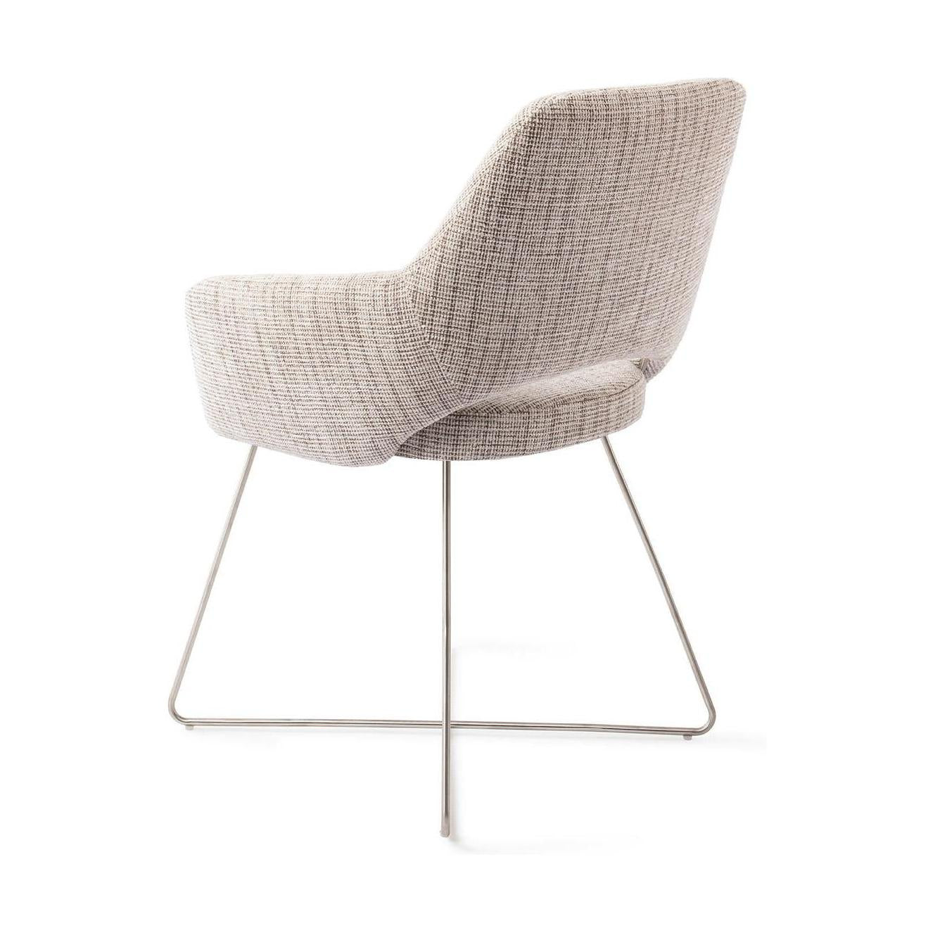 Jesper Home Yanai eetkamerstoel Caramel Grid cross steel