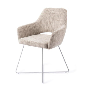 Jesper Home Yanai eetkamerstoel Caramel Grid cross white