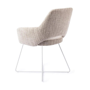 Jesper Home Yanai eetkamerstoel Caramel Grid cross white