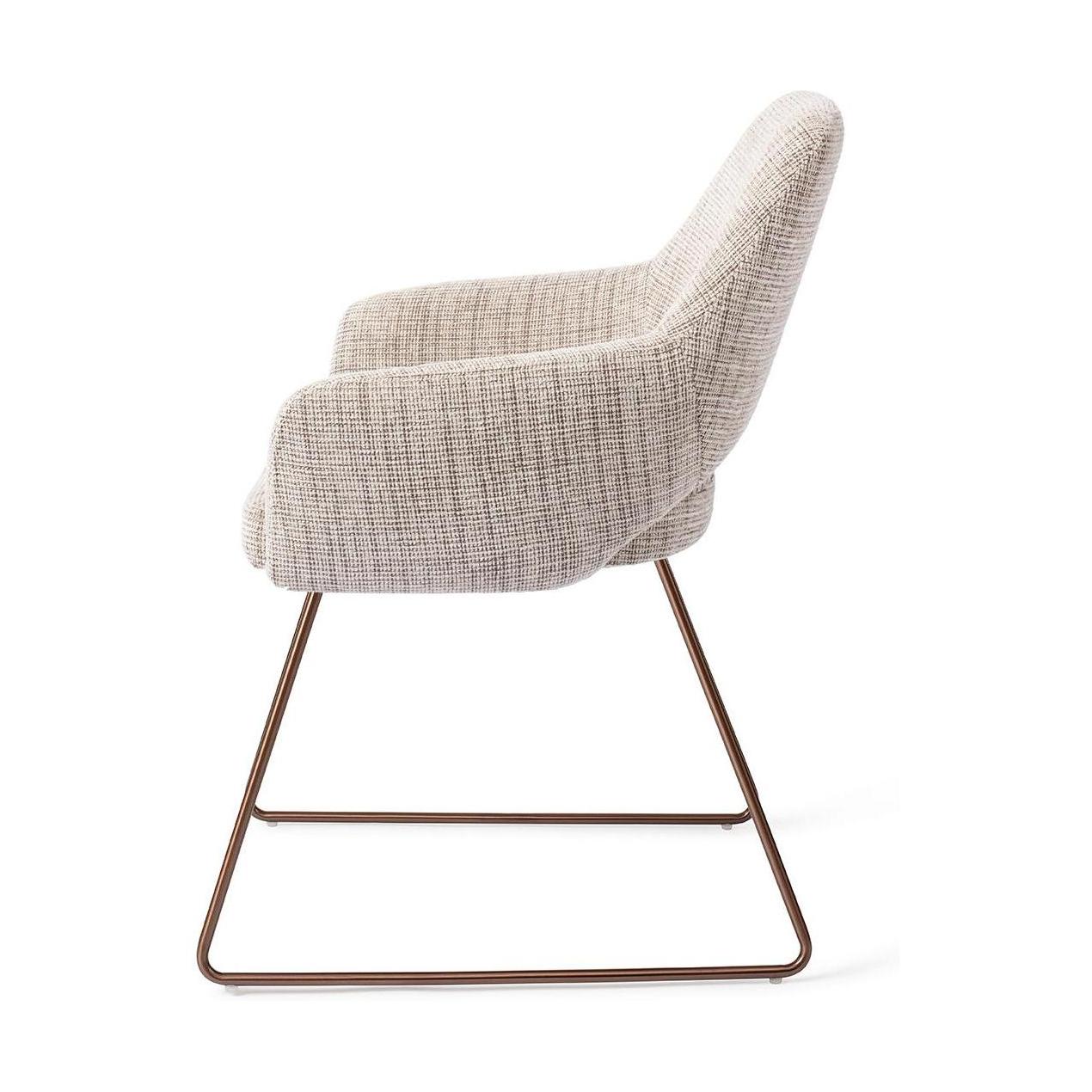 Jesper Home Yanai eetkamerstoel Caramel Grid slide rose