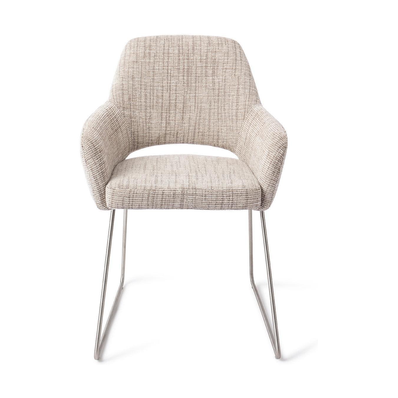 Jesper Home Yanai eetkamerstoel Caramel Grid slide steel