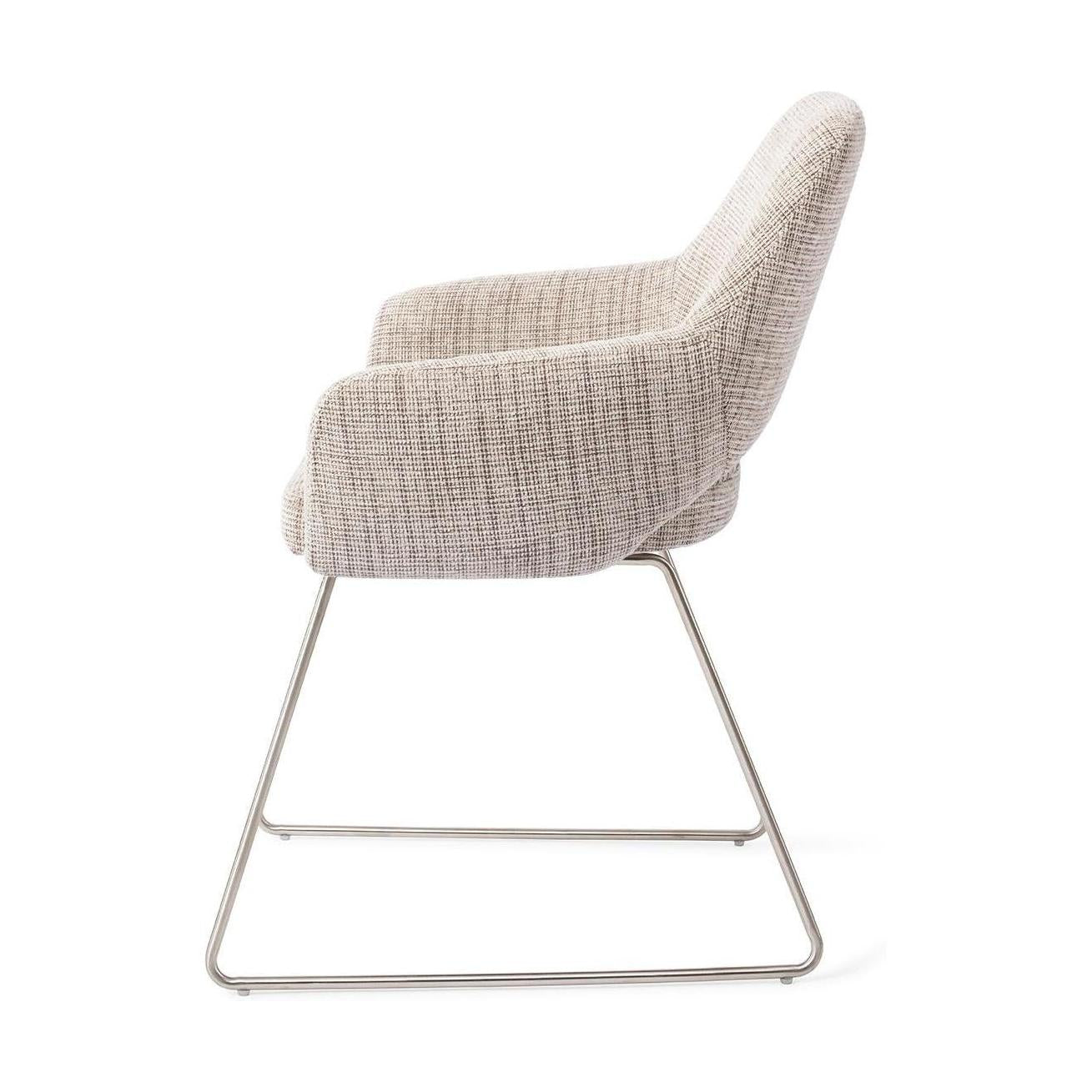 Jesper Home Yanai eetkamerstoel Caramel Grid slide steel