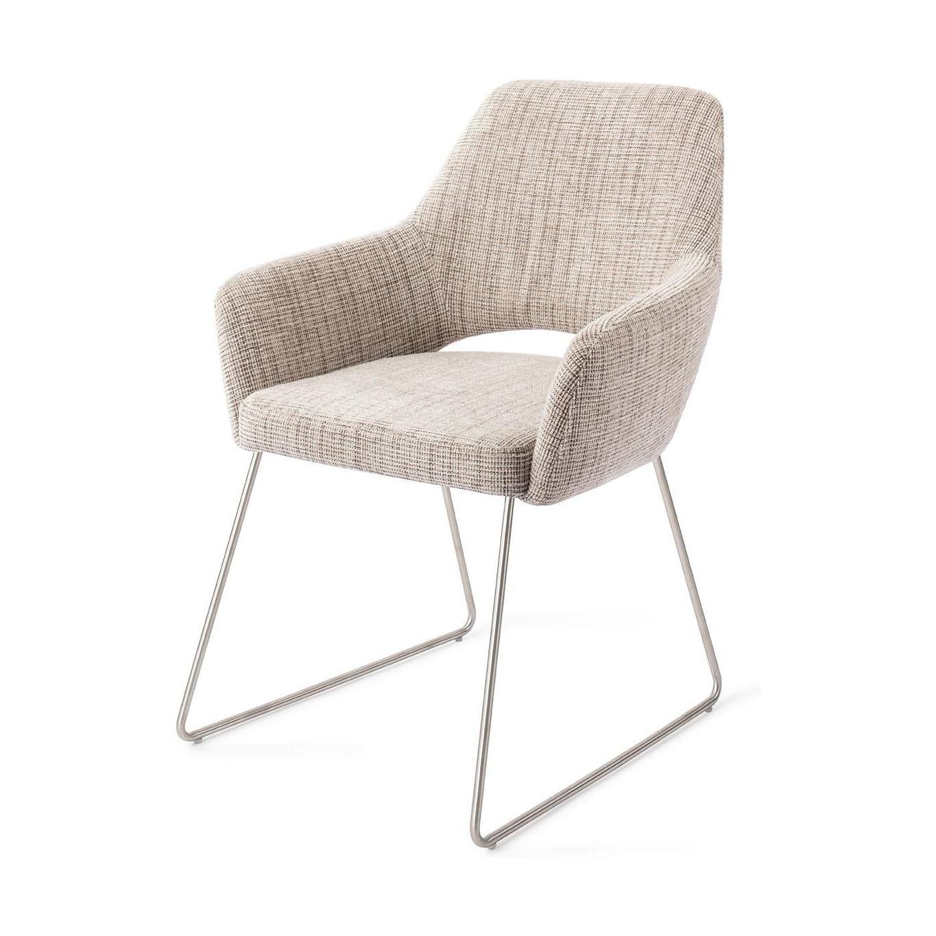 Jesper Home Yanai eetkamerstoel Caramel Grid slide steel