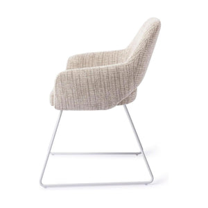 Jesper Home Yanai eetkamerstoel Caramel Grid slide white
