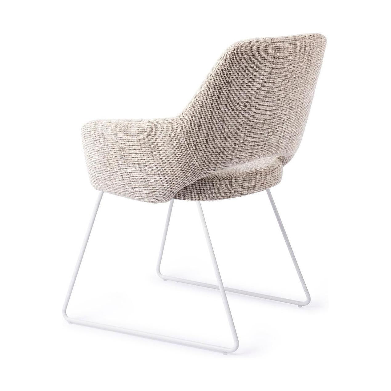 Jesper Home Yanai eetkamerstoel Caramel Grid slide white