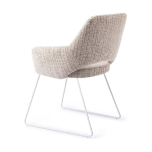 Jesper Home Yanai eetkamerstoel Caramel Grid slide white