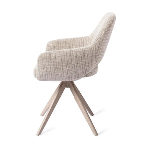 Jesper Home Yanai eetkamerstoel Caramel Grid turn beige