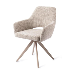 Jesper Home Yanai eetkamerstoel Caramel Grid turn beige