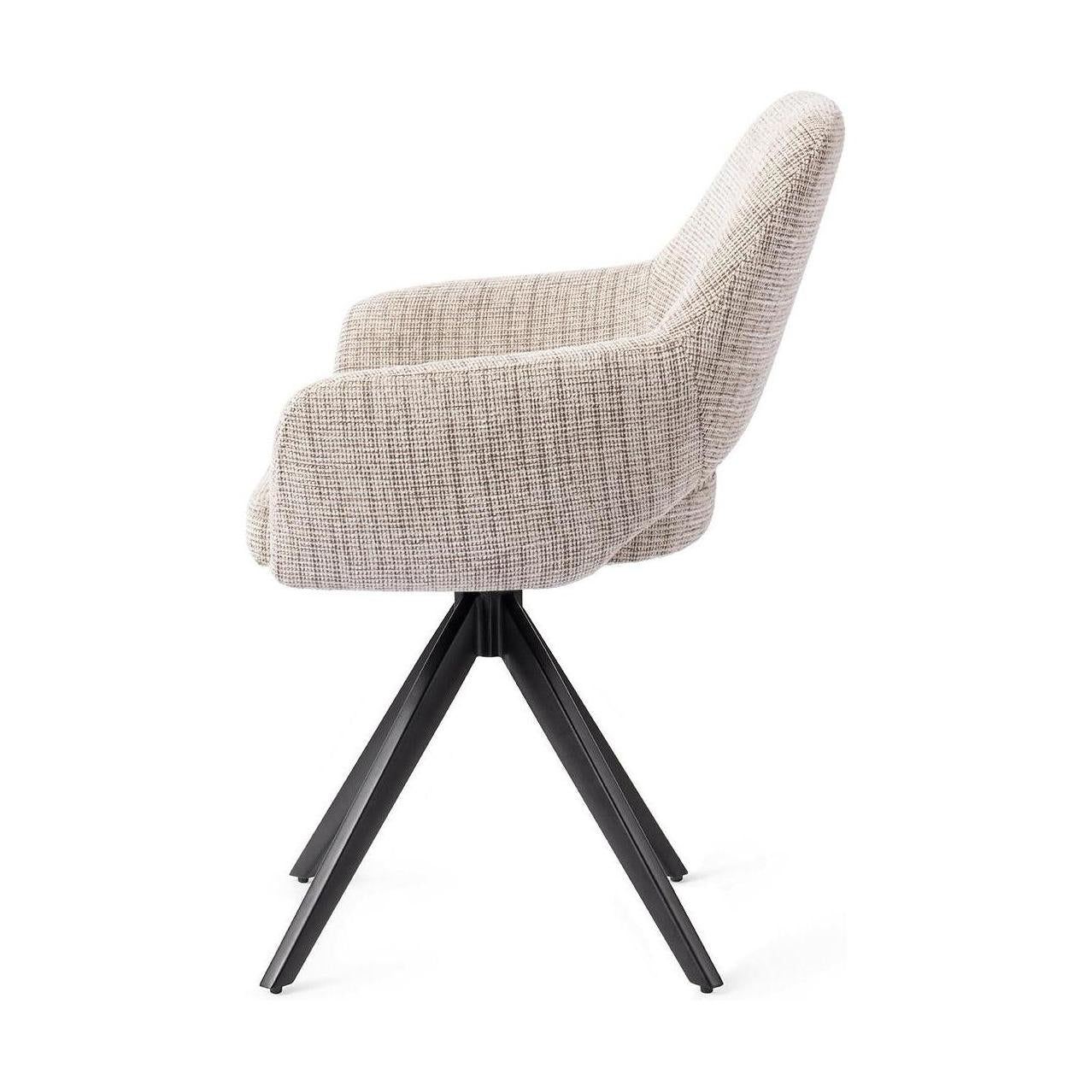 Jesper Home Yanai eetkamerstoel Caramel Grid turn black