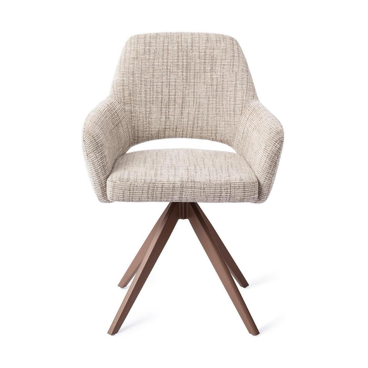 Jesper Home Yanai eetkamerstoel Caramel Grid turn brown