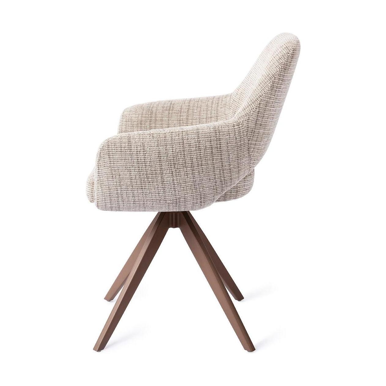 Jesper Home Yanai eetkamerstoel Caramel Grid turn brown