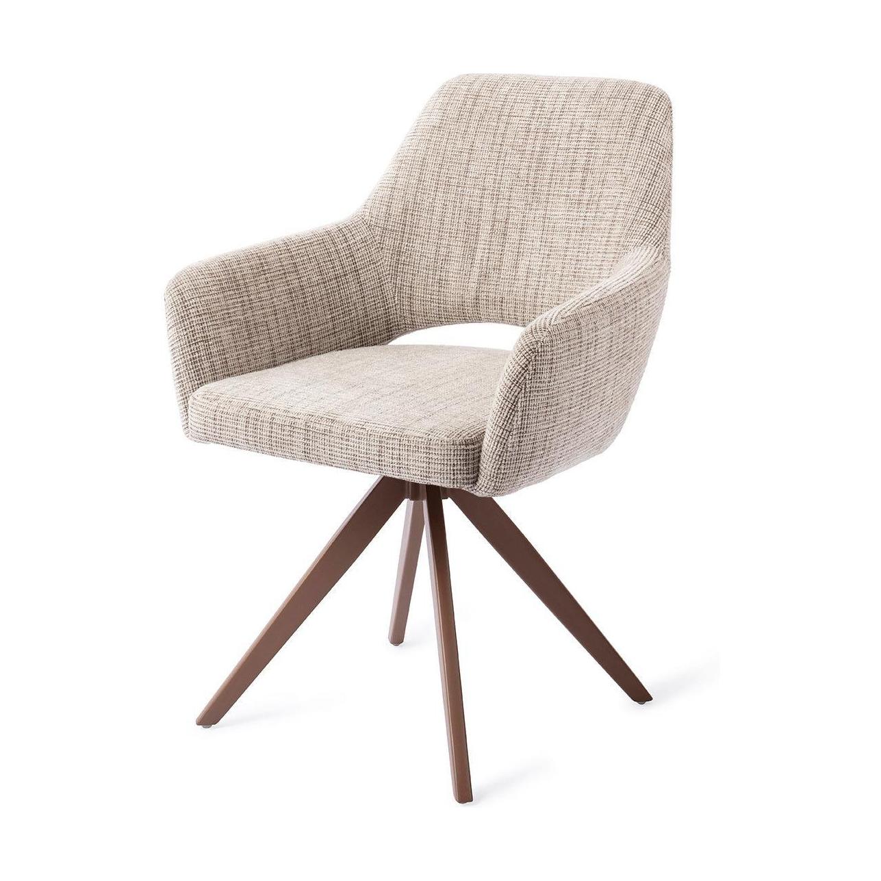 Jesper Home Yanai eetkamerstoel Caramel Grid turn brown
