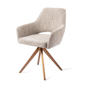 Jesper Home Yanai eetkamerstoel Caramel Grid turn rose