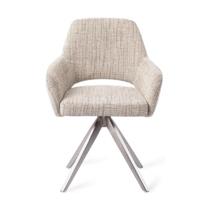 Jesper Home Yanai eetkamerstoel Caramel Grid turn steel
