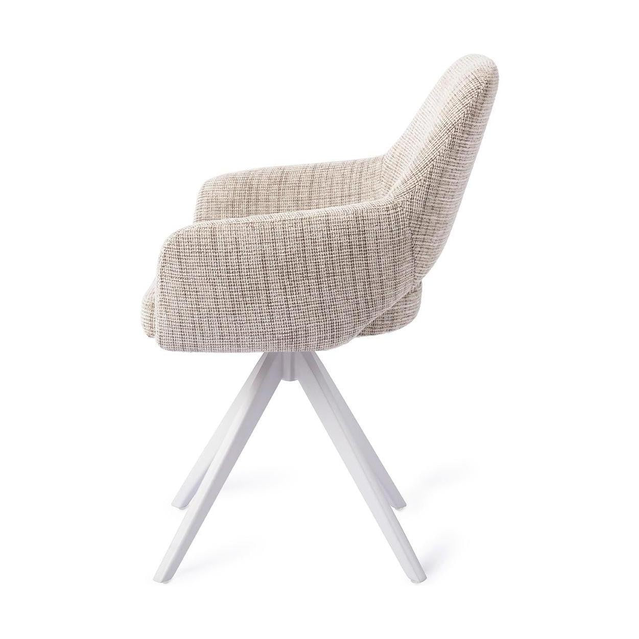 Jesper Home Yanai eetkamerstoel Caramel Grid turn white