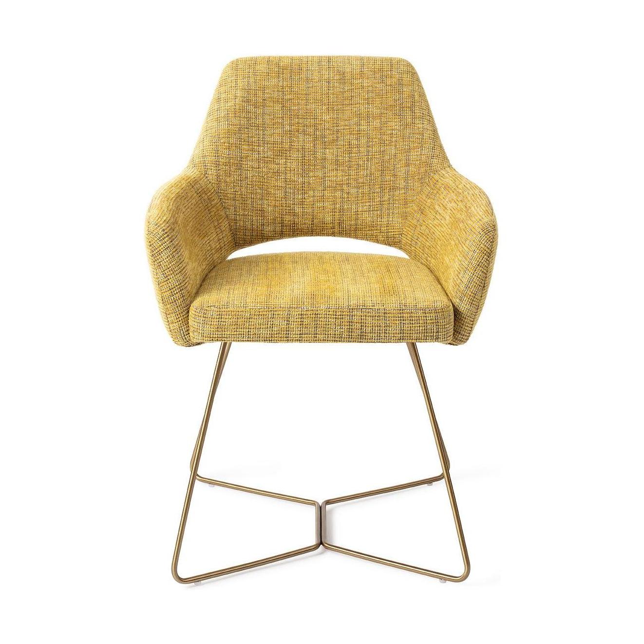 Jesper Home Yanai eetkamerstoel Lemon Limes beehive gold