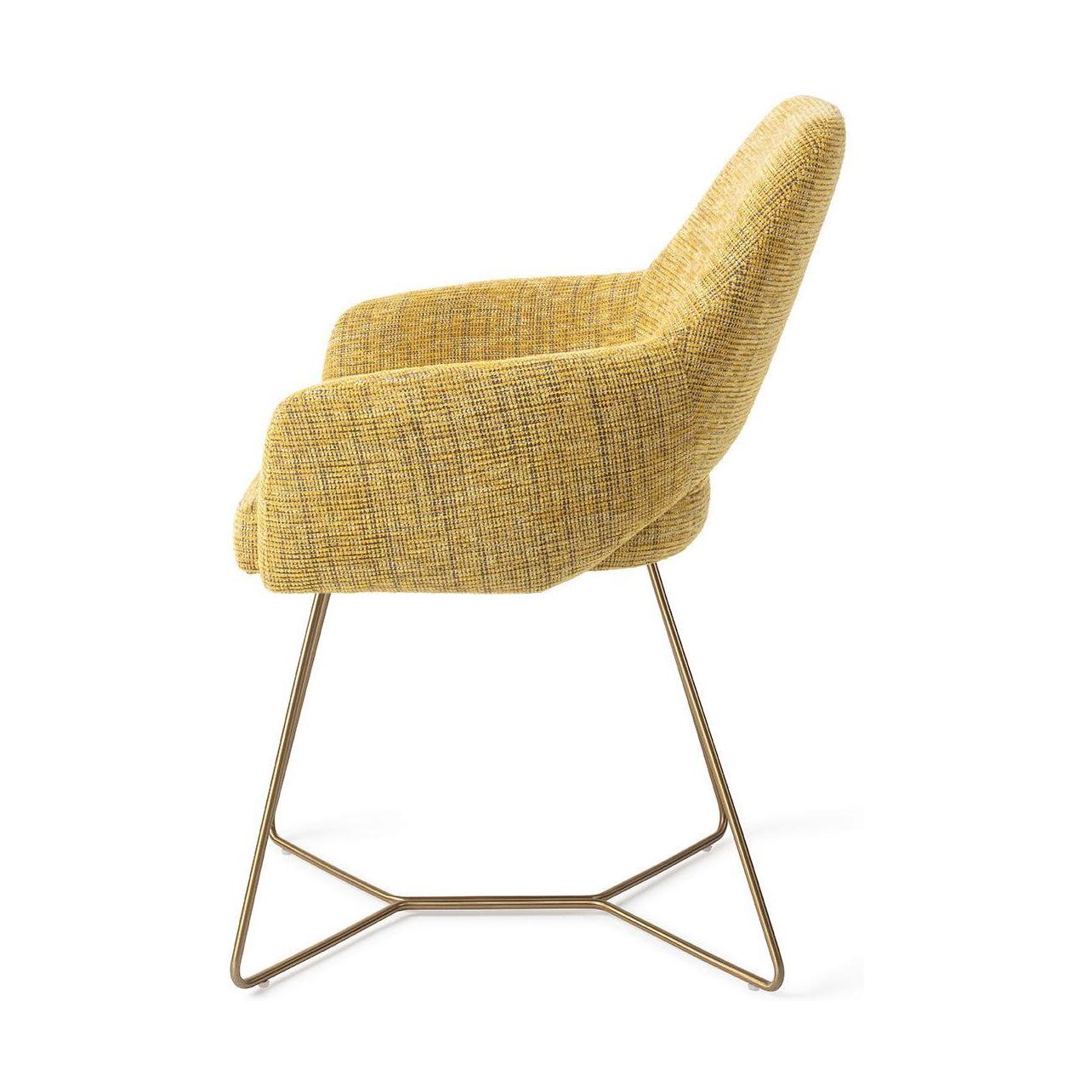 Jesper Home Yanai eetkamerstoel Lemon Limes beehive gold