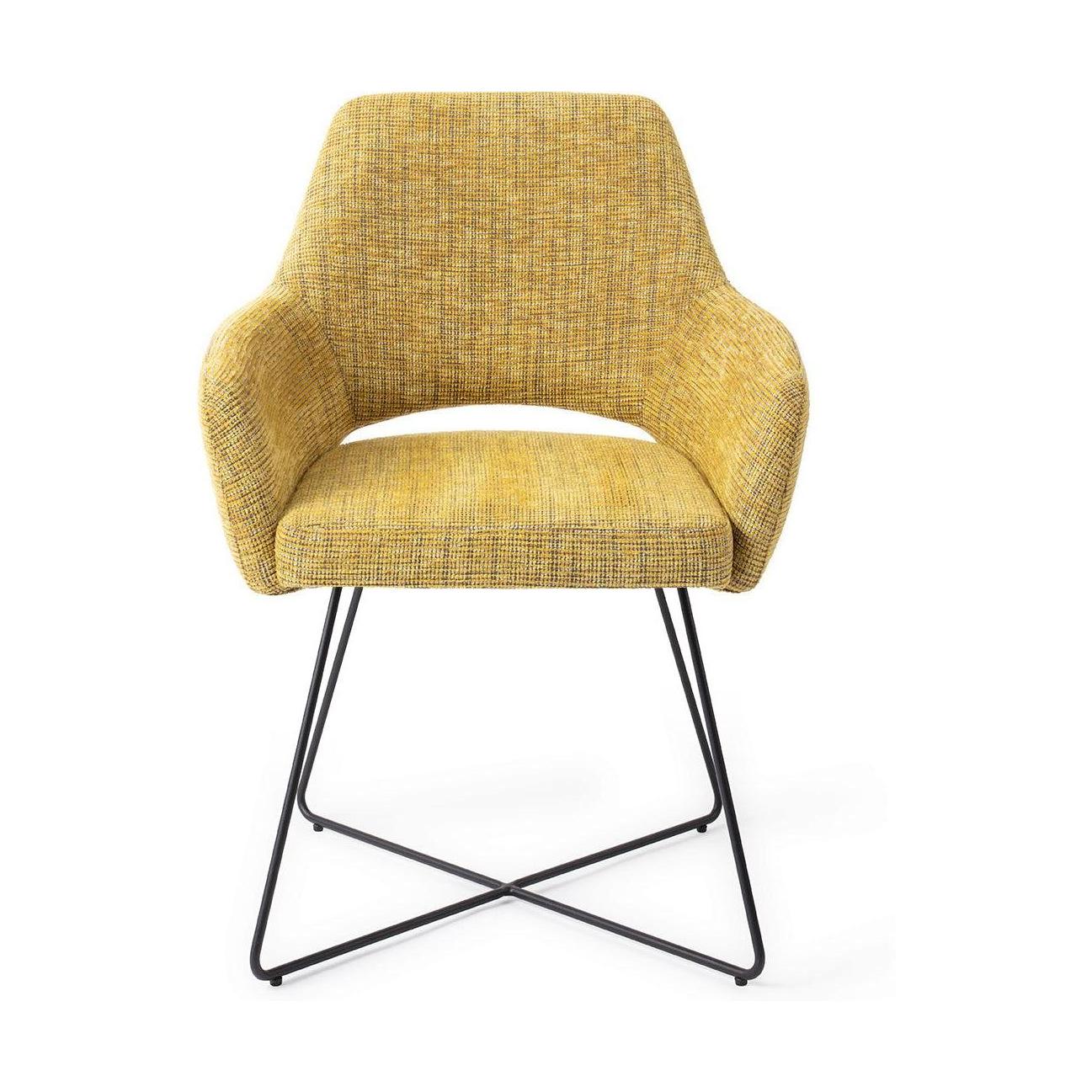 Jesper Home Yanai eetkamerstoel Lemon Limes cross black