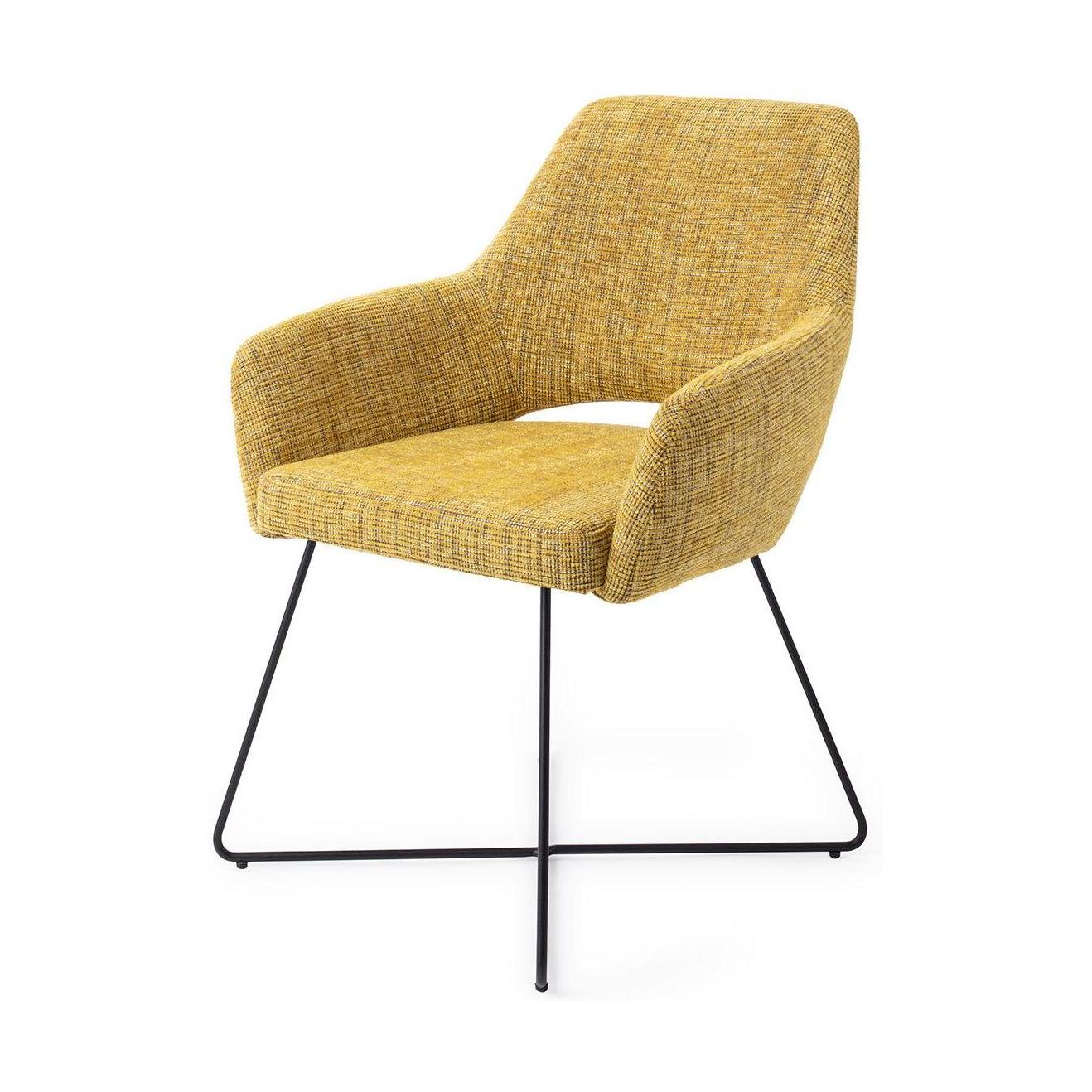 Jesper Home Yanai eetkamerstoel Lemon Limes cross black