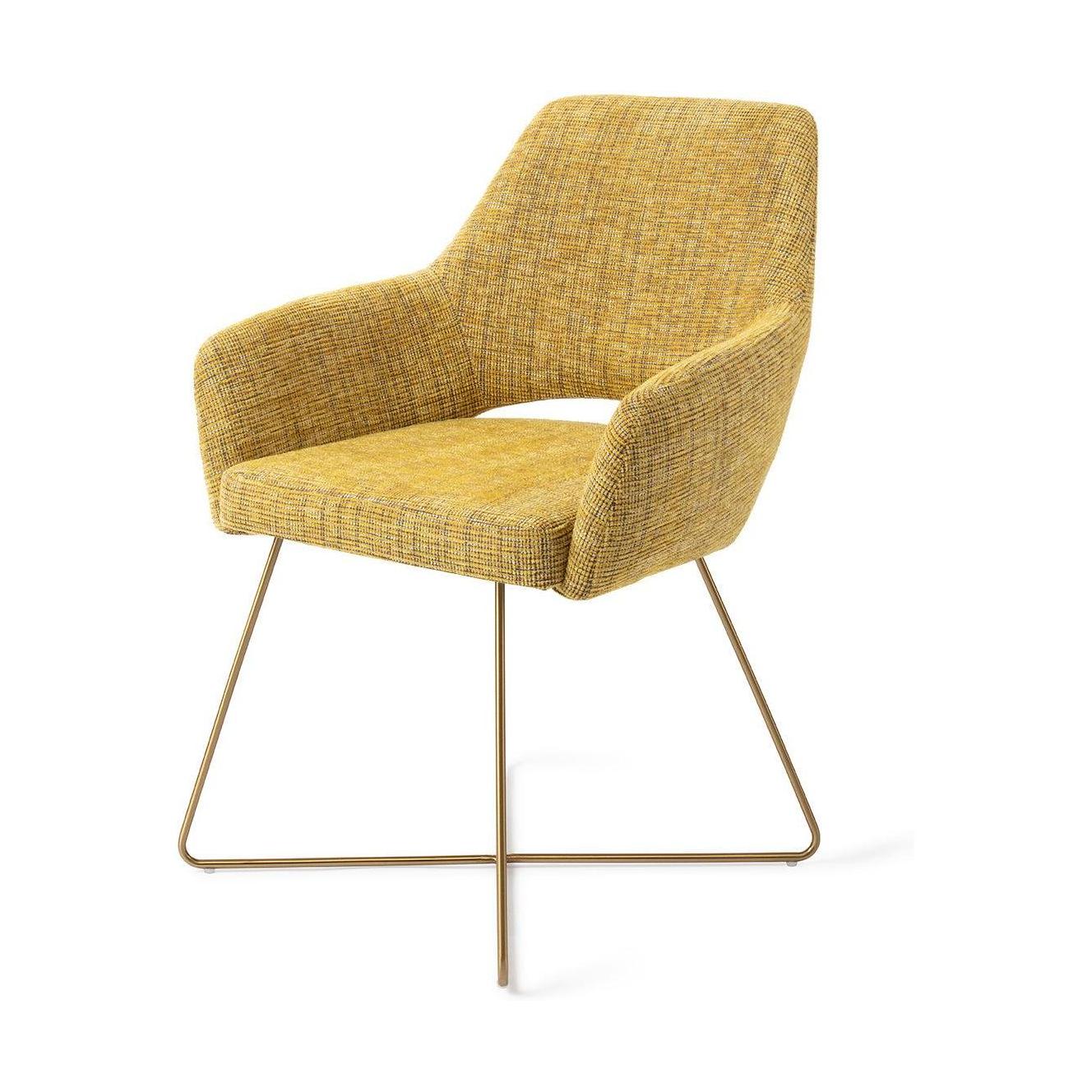 Jesper Home Yanai eetkamerstoel Lemon Limes cross gold