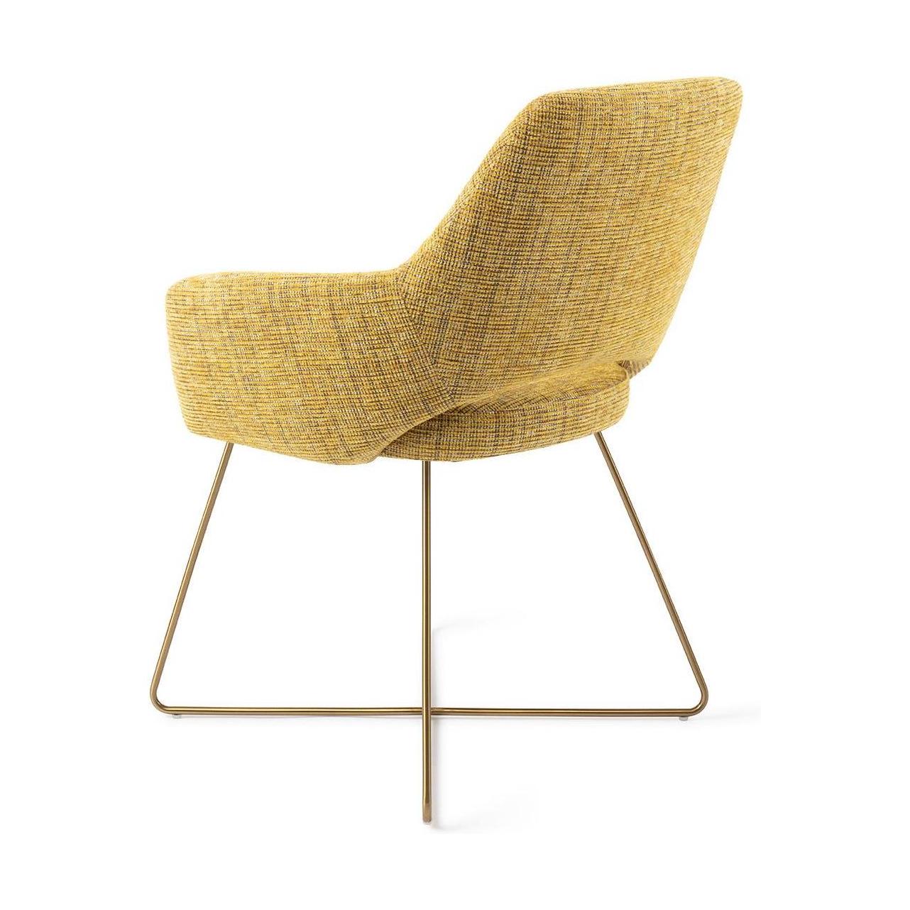 Jesper Home Yanai eetkamerstoel Lemon Limes cross gold