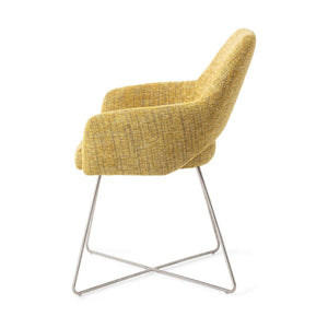 Jesper Home Yanai eetkamerstoel Lemon Limes cross steel