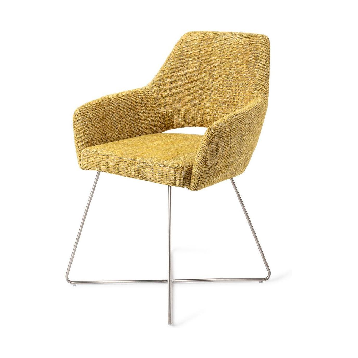 Jesper Home Yanai eetkamerstoel Lemon Limes cross steel
