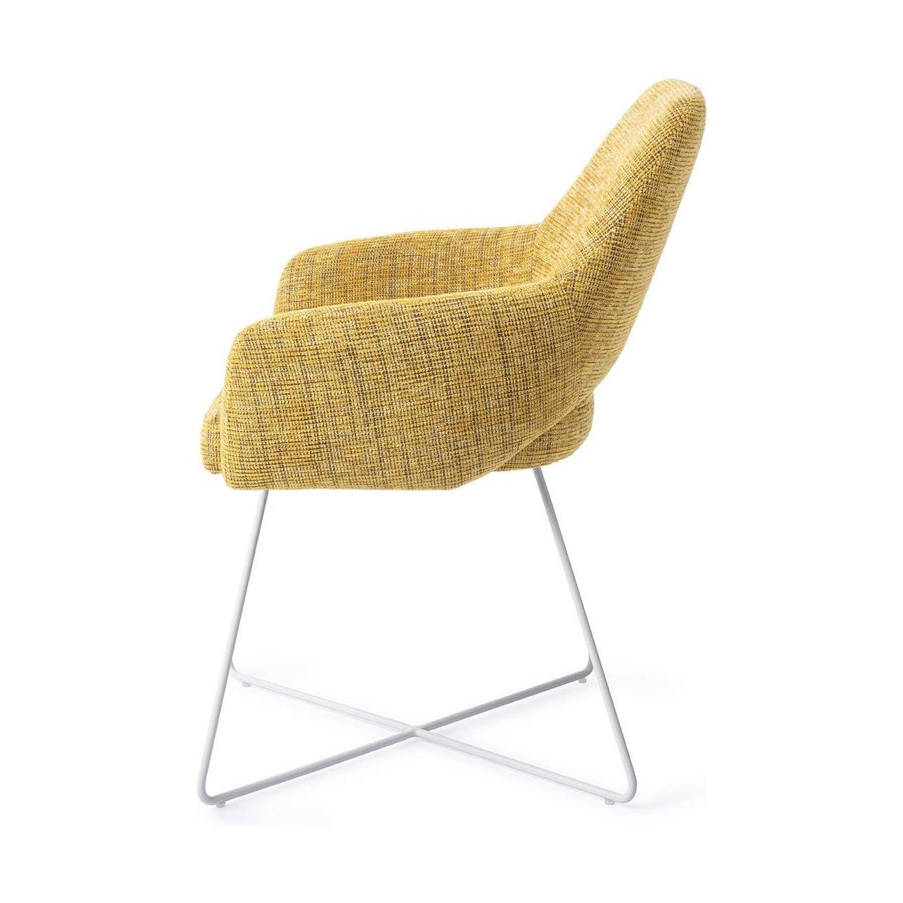 Jesper Home Yanai eetkamerstoel Lemon Limes cross white