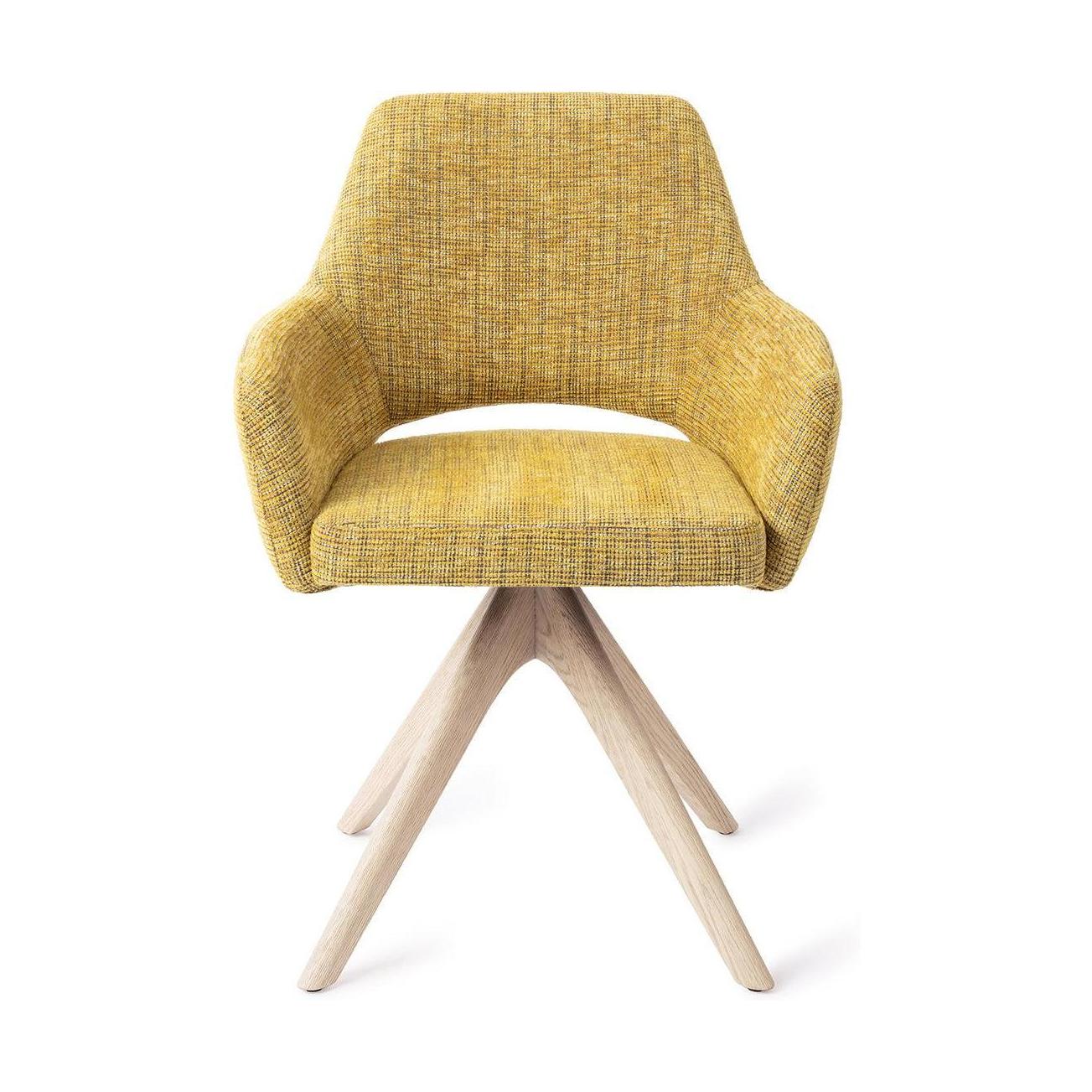 Jesper Home Yanai eetkamerstoel Lemon Limes revolve oak bleach