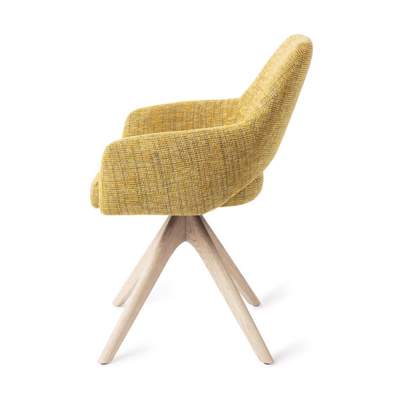 Jesper Home Yanai eetkamerstoel Lemon Limes revolve oak bleach