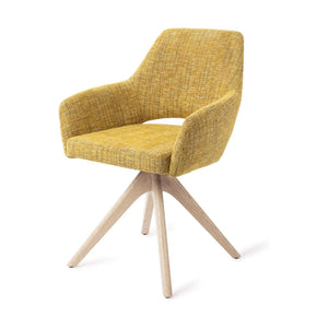 Jesper Home Yanai eetkamerstoel Lemon Limes revolve oak bleach