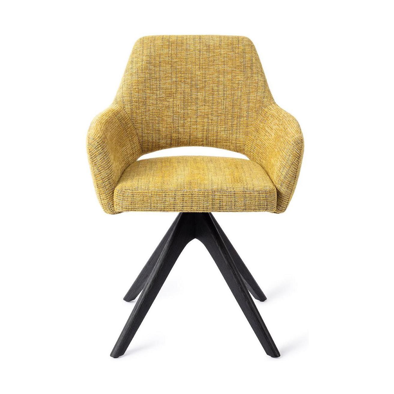 Jesper Home Yanai eetkamerstoel Lemon Limes revolve oak black