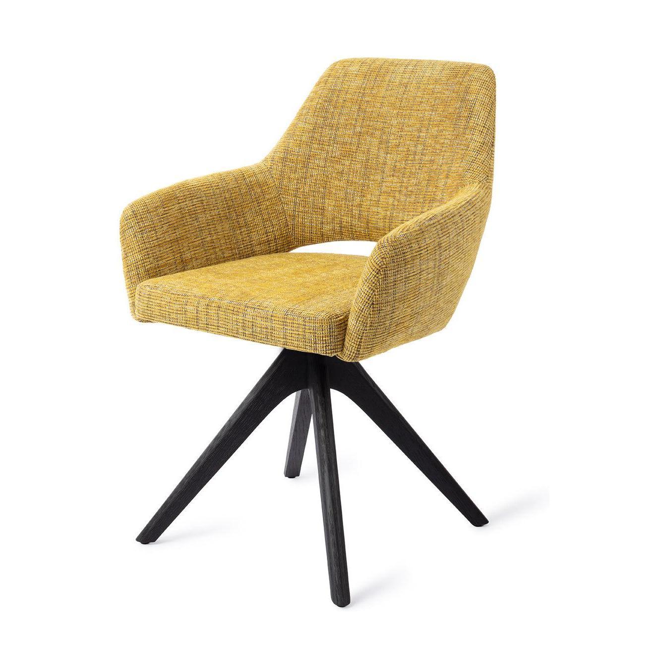 Jesper Home Yanai eetkamerstoel Lemon Limes revolve oak black