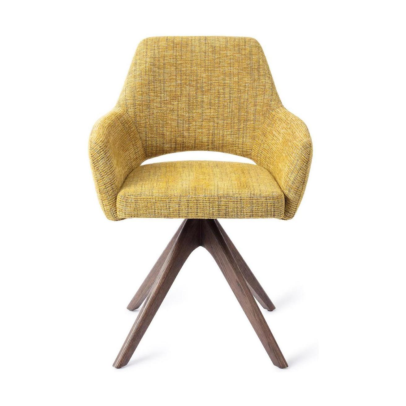 Jesper Home Yanai eetkamerstoel Lemon Limes revolve oak walnut