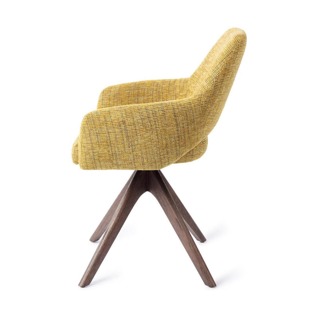 Jesper Home Yanai eetkamerstoel Lemon Limes revolve oak walnut