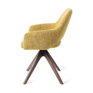 Jesper Home Yanai eetkamerstoel Lemon Limes revolve oak walnut