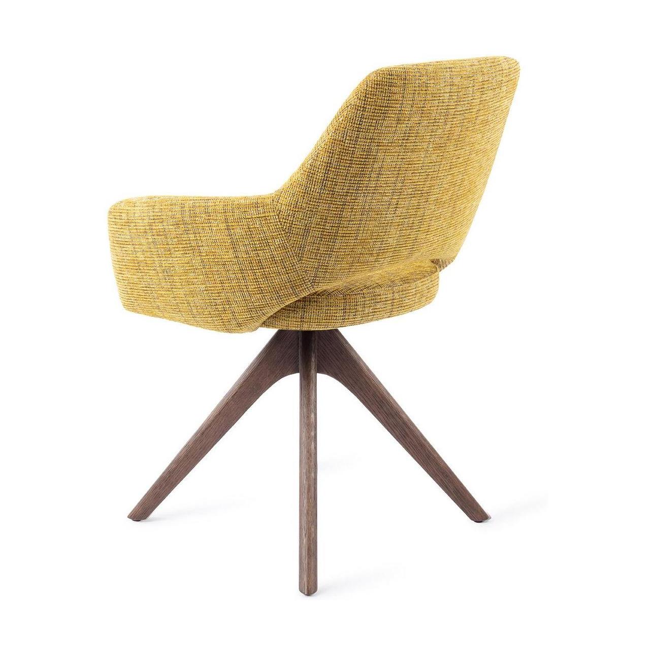 Jesper Home Yanai eetkamerstoel Lemon Limes revolve oak walnut