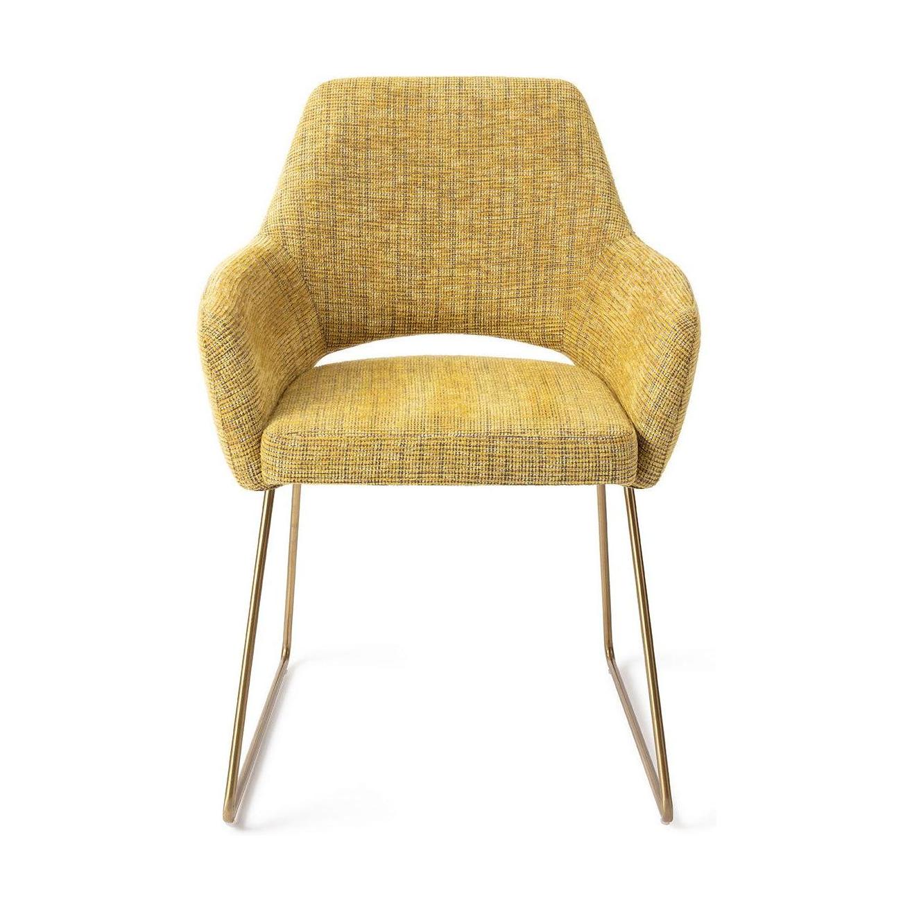 Jesper Home Yanai eetkamerstoel Lemon Limes slide gold