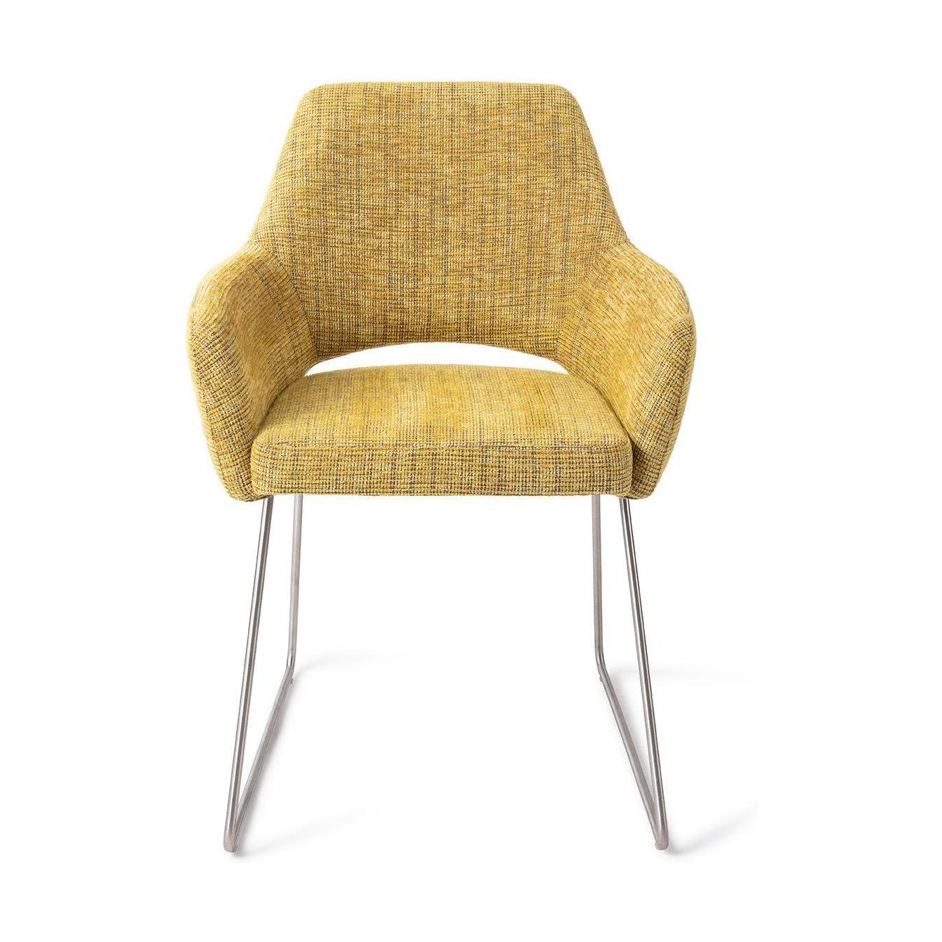 Jesper Home Yanai eetkamerstoel Lemon Limes slide steel