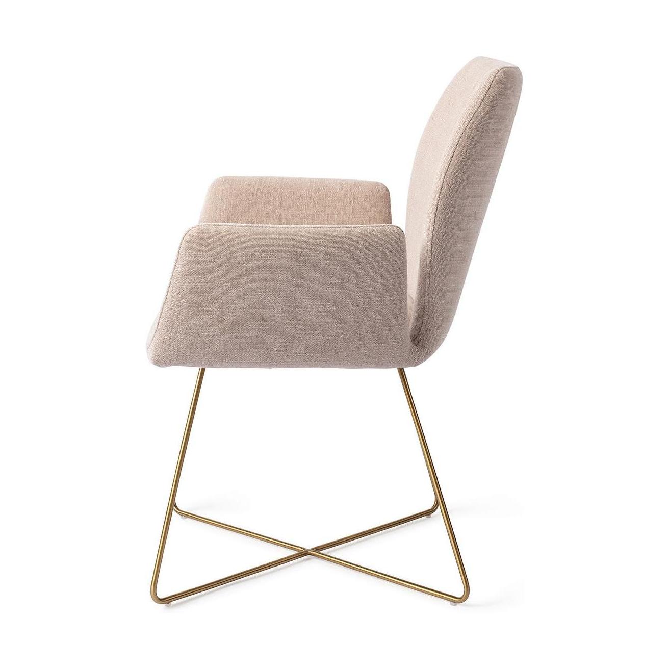 Jesper Home Misaki eetkamerstoel Sand Strand cross gold