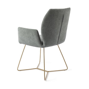 Jesper Home Misaki eetkamerstoel Breezy Blue beehive gold